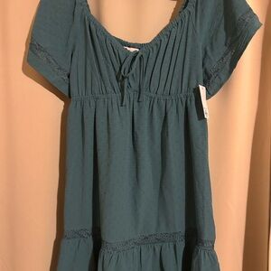 Kohl's Teal Mini Dress with Lace Details